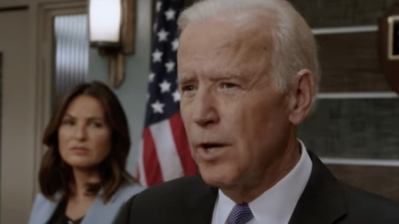 Joe Biden with Mariska Hargitay on Law and Order: SVU