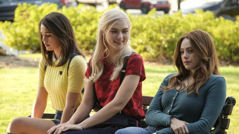 Josie, Lizzie, and Hope on bench