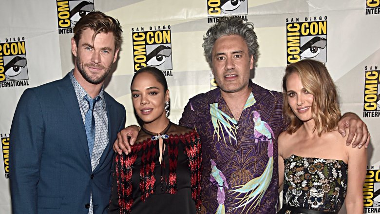 Taika Waititi with Thor: Love and Thunder cast at Comic-Con 2019