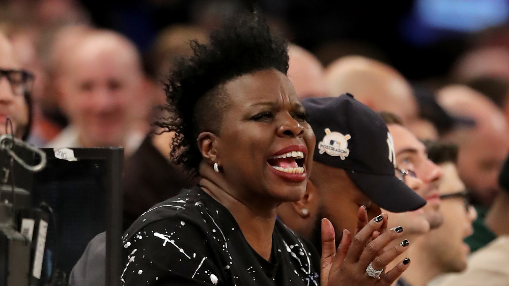 Leslie Jones at a basketball game