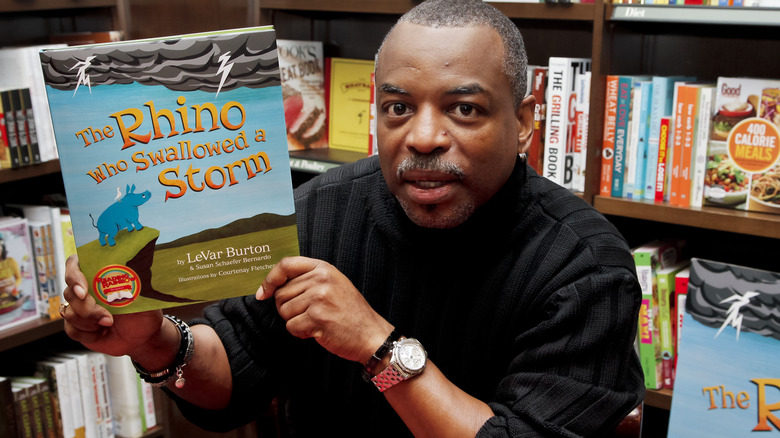 LeVar Burton with his book