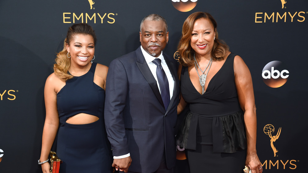 Mica Burton with her parents LeVar and Stephanie Burton