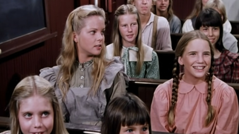 Mary Ingalls and Laura Ingalls in class