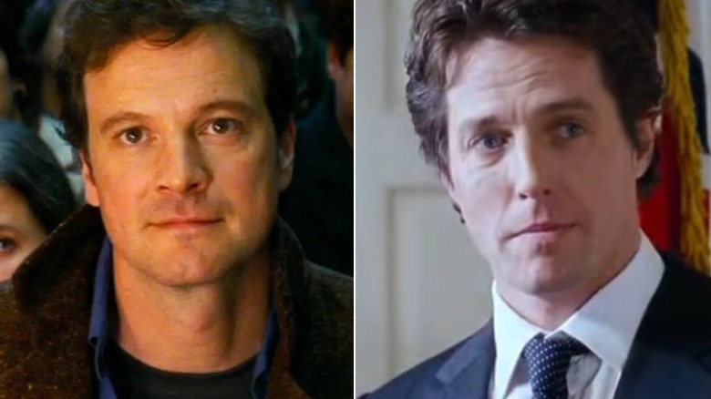 Colin Firth as Jamie in Love Actually / Hugh Grant as the Prime Minister in Love Actually