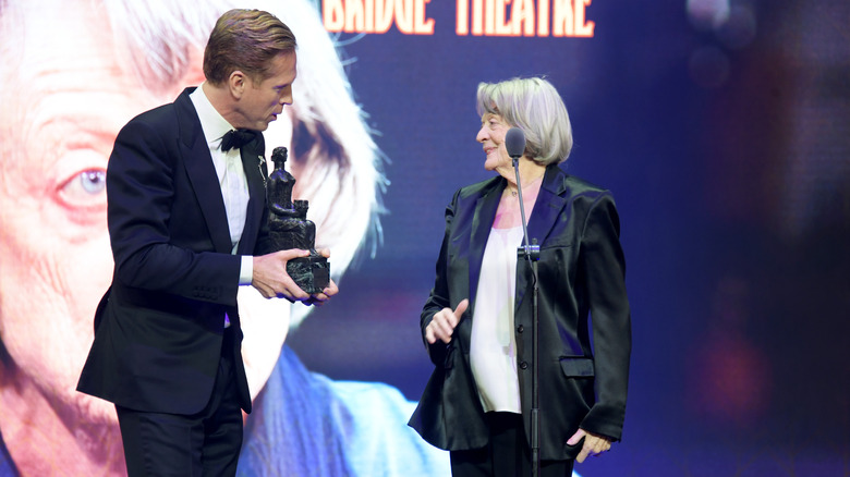 Maggie Smith receiving an award