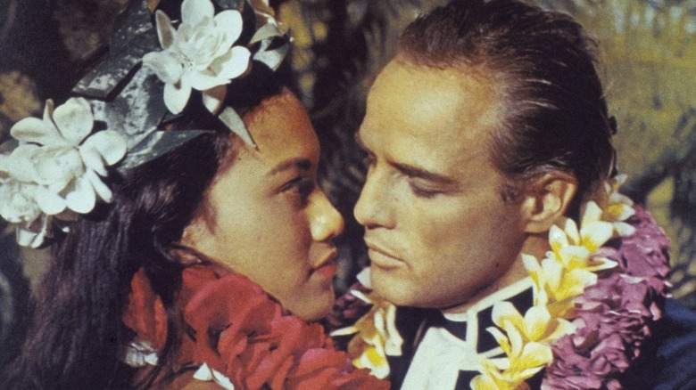 Tarita Teriipaia Marlon Brando embracing