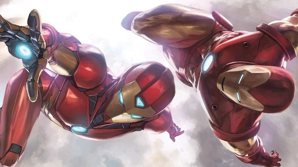 Ironheart flying alongside Iron Man