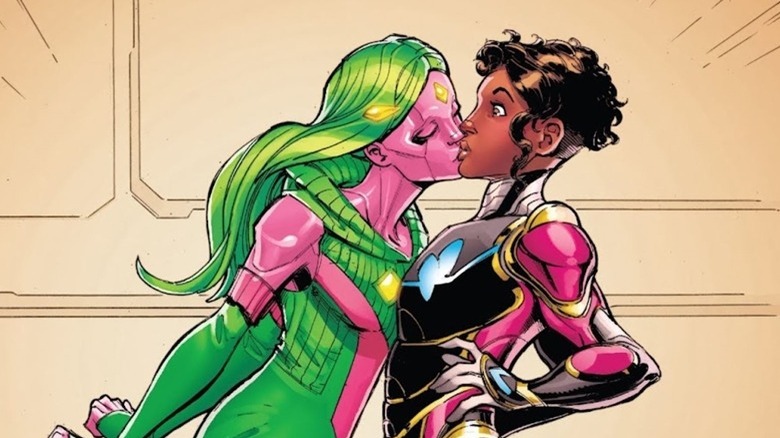 Viv Vision kisses an unprepared Ironheart