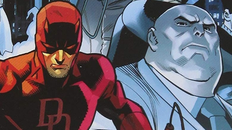 Daredevil and the Kingpin glaring