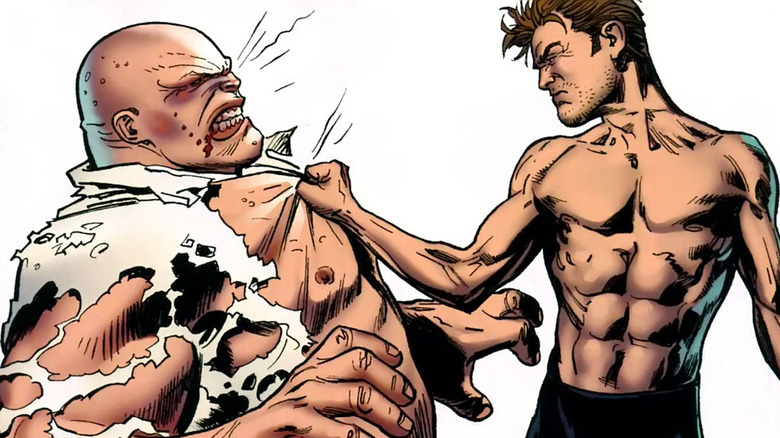 Peter Parker beats up the Kingpin