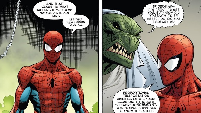 spider-man jokes around with lizard