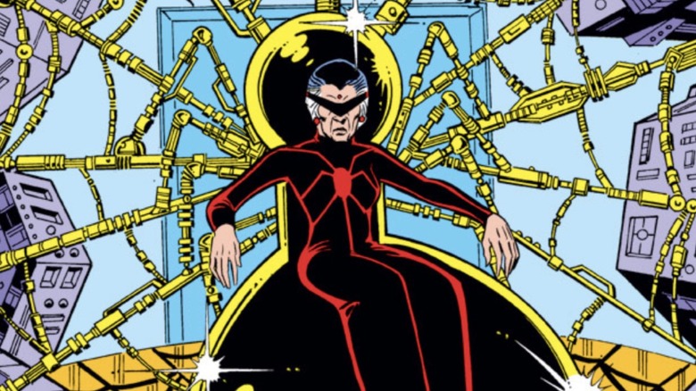 Madame Web sits in her chair