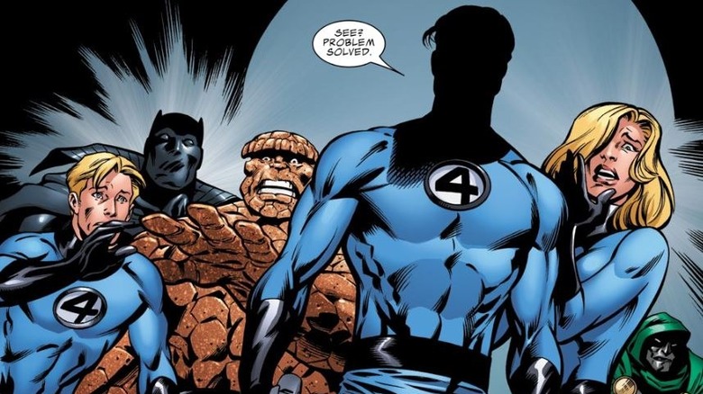 Reed Richards scaring his friends