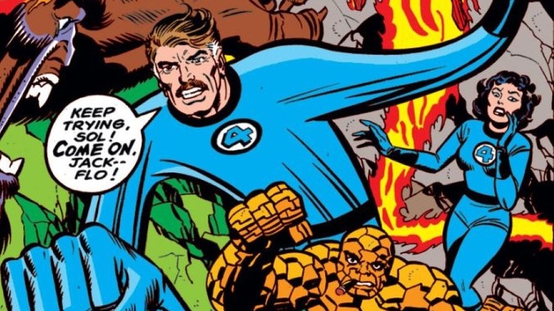 Stan Lee dressed as Mister Fantastic