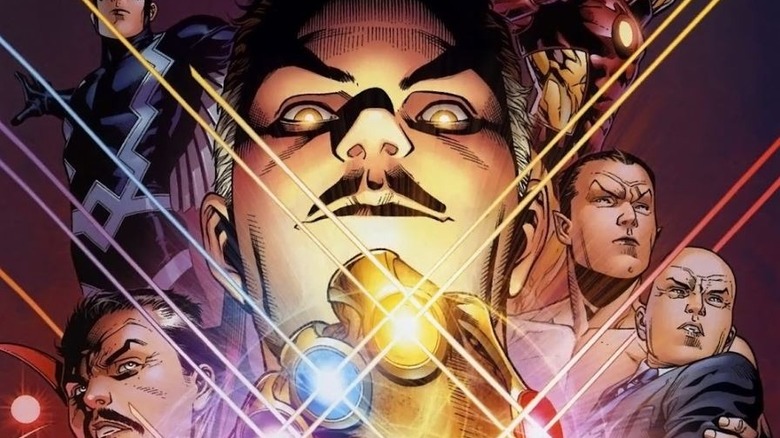 Reed Richards holding Infinity Gauntlet