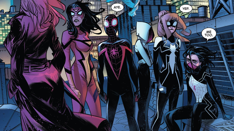 Spider-Woman, Miles Morales, Spider-Gwen, Spider-Girl, and Silk