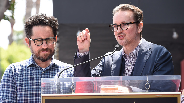 Matt Reeves and J.J. Abrams together on the podium