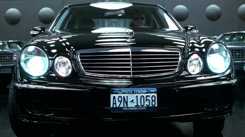 An MIB agent drives J's Mercedes-Benz E500