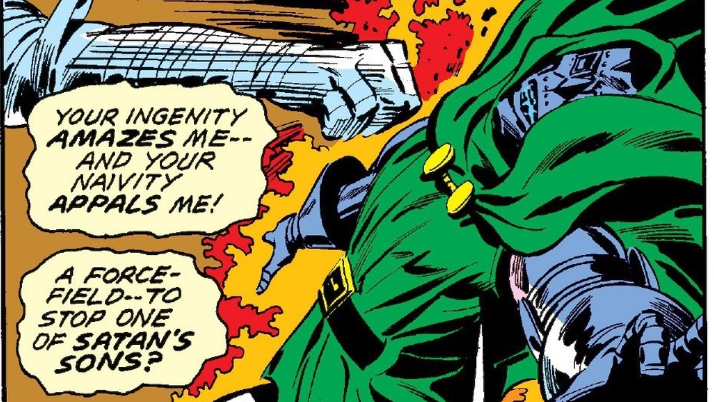 Doctor Doom fights Satan's champion