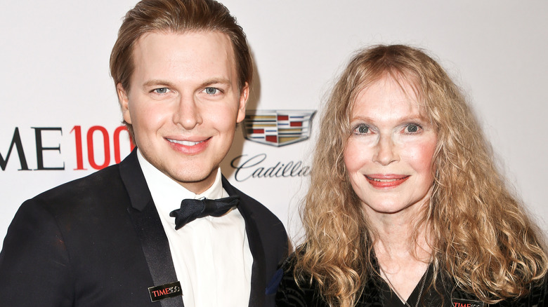 Mia and Ronan Farrow standing for photo