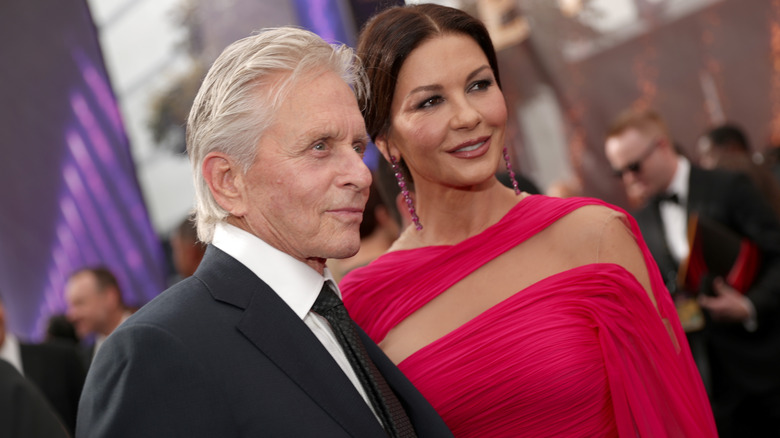 Michael Douglas and Catherine Zeta-Jones smiling