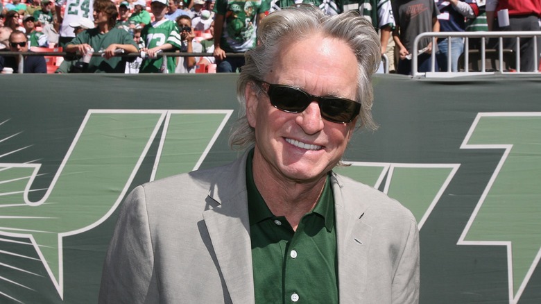 Michael Douglas at Jets game