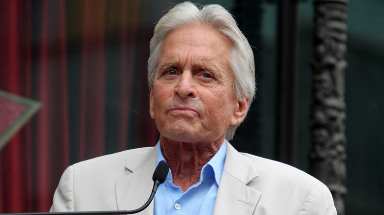 Michael Douglas looks perturbed