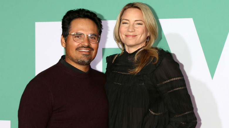 Michael Pena and Brie Shaffer on red carpet