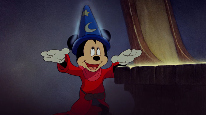 Mickey wearing magic hat