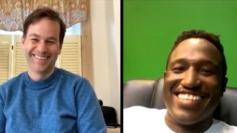 Mike chatting with Hannibal Buress over Instagram Live during the pandemic