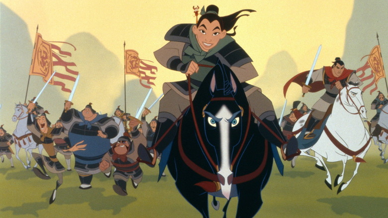 Mulan charging into battle