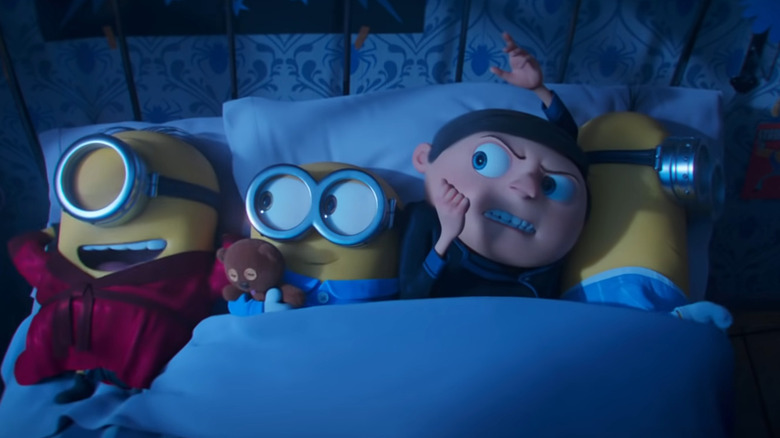 Young Gru and Minions in bed together