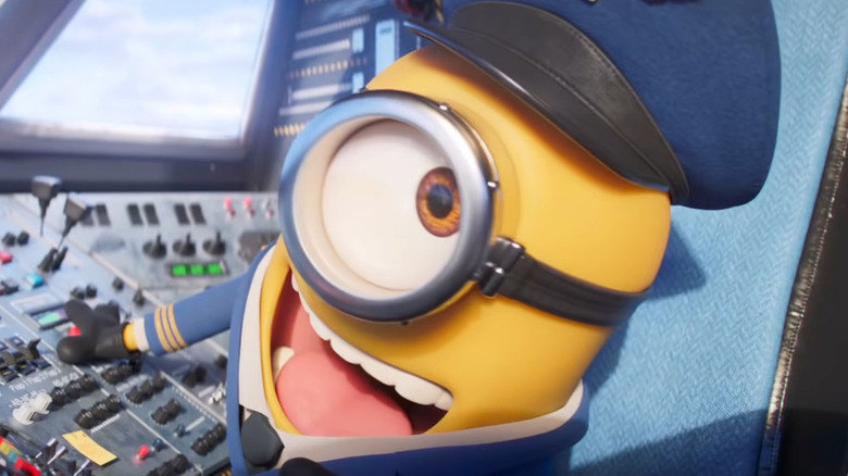 Minion piloting an airplane