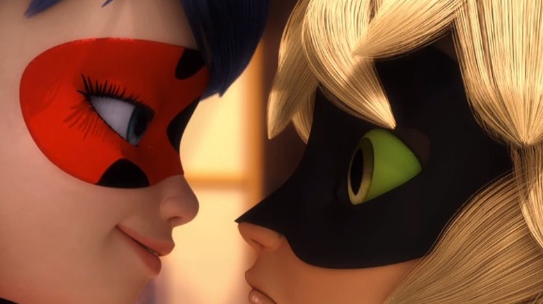 Ladybug and Cat Noir get close