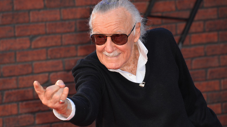 Stan Lee Spider-Man web gesture