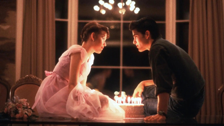 Sam and Jake sitting with birthday cake