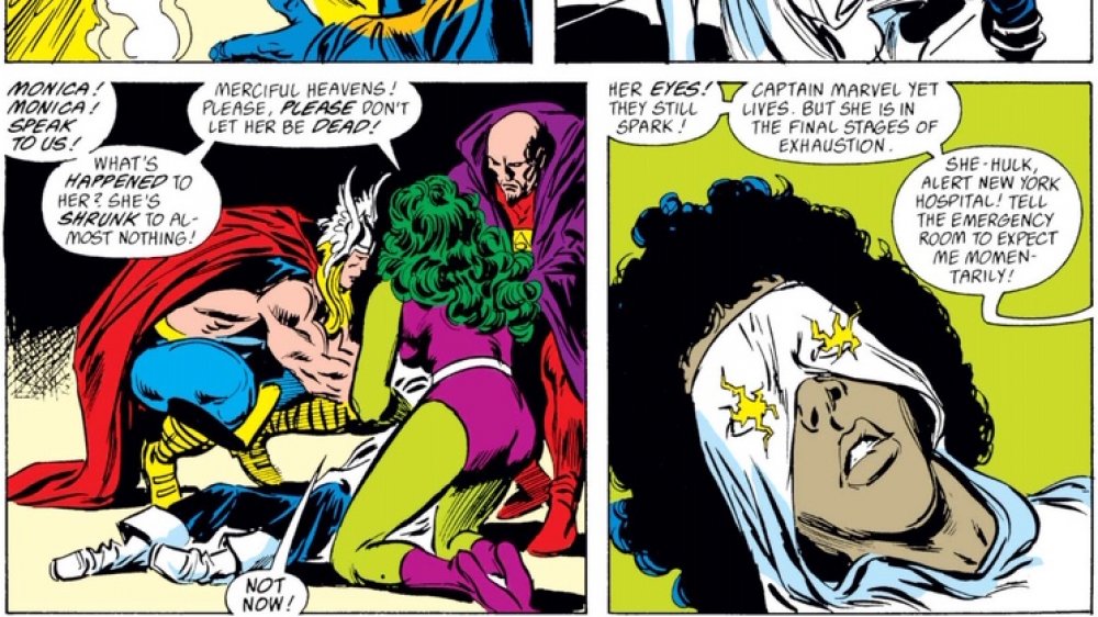 Monica Rambeau drained of her powers in Avengers #294 (1988)