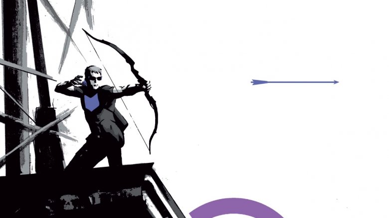 Hawkeye fires arrow