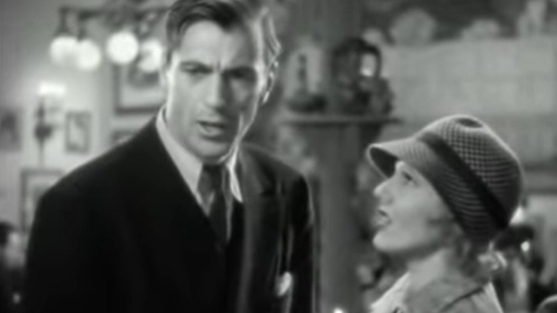 Gary Cooper and Jean Arthur speaking