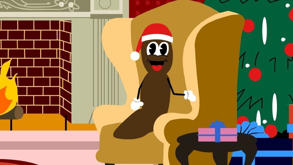 Mr. Hankey, the Christmas Poo, relaxing by the Christmas fireside on South Park