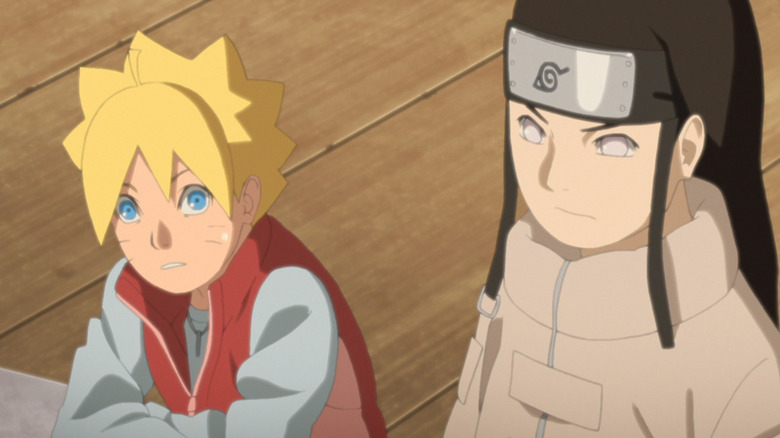 Boruto looks surprised at Neji