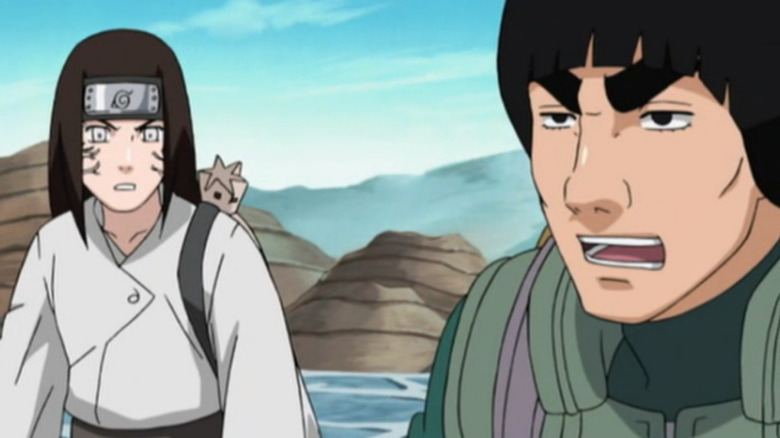 Neji and Might Guy talking