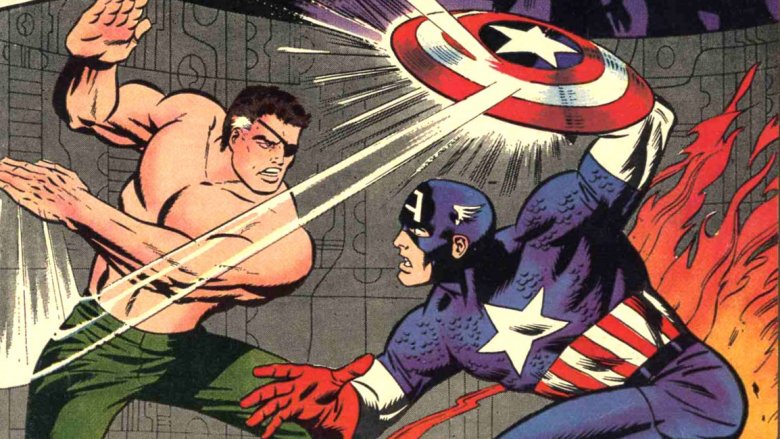 Nick Fury fighting Captain America