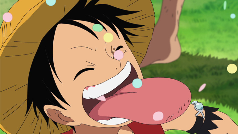 Luffy eating falling candy