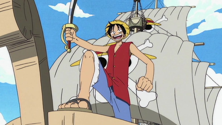 Luffy holding a sword