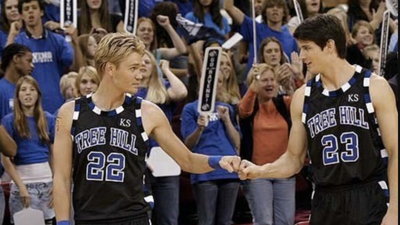 Nathan and Lucas fist bump