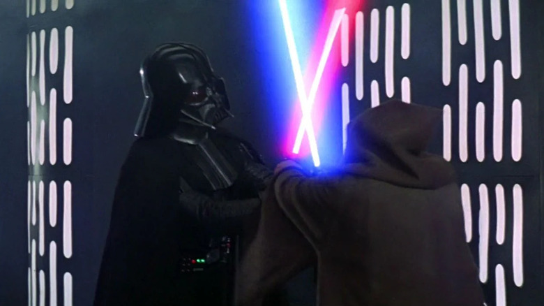 Darth Vader duels with Obi-Wan Kenobi