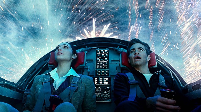 Gal Gadot and Chris Pine watching fireworks