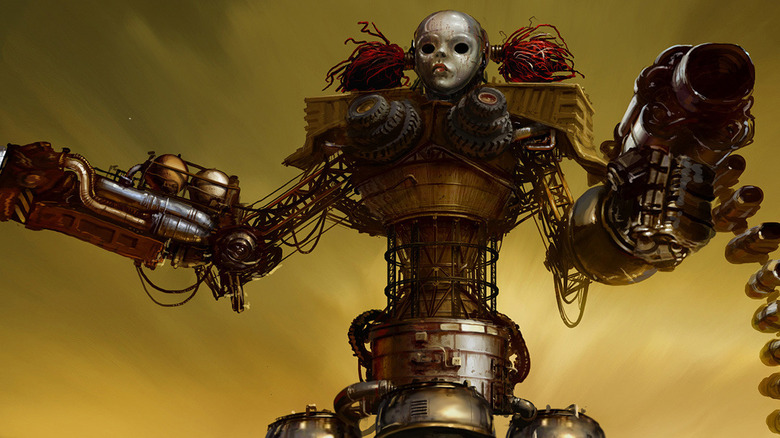 A giant Dollface mech