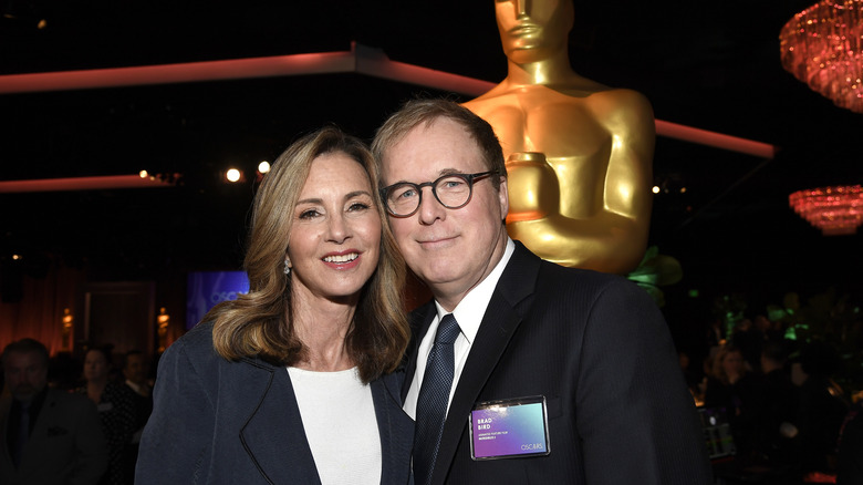 Elizabeth and Brad Bird at the Oscars